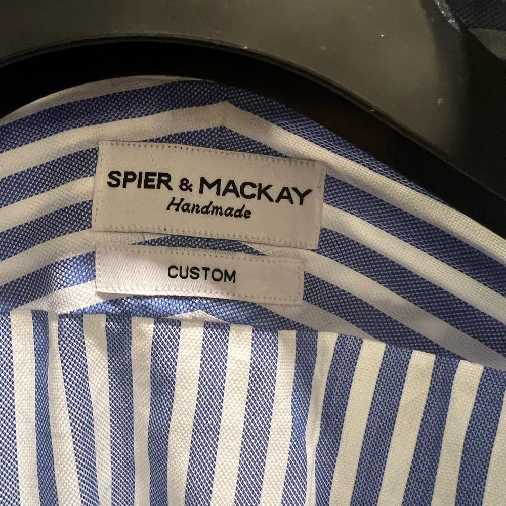 Tessitura Monti - royal Oxford blue Bengal shirt